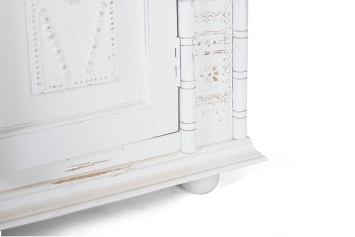 GINER Y COLOMER Armoire 2 portes en bois de manguier blanc décapé